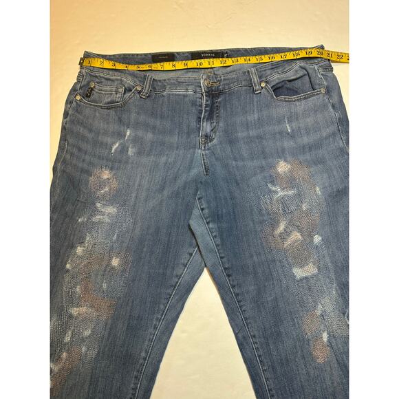 Torrid Premium Women’s Distressed Boyfriend Jeans Blue Plus Size 20 Stretch - Picture 4 of 7